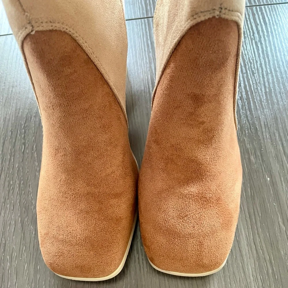 Chestnut Color Block Suede Boot - Picture 4 of 16